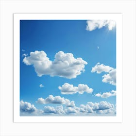 Blue Sky With Clouds Art Print