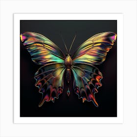 Psychedelic Colourful Butterfly Art Print