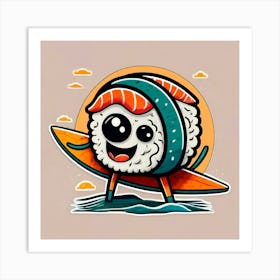 Sushi Surfboard Art Print