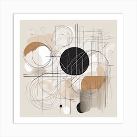 Abstract Minimalist Painting That Represents Duality, Mix Between Watercolor And Oil Paint, In Shade (8) Art Print