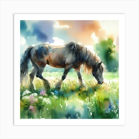 Horse In The Meadow 7 Art Print