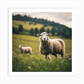 Sheep In A Field 3 Art Print