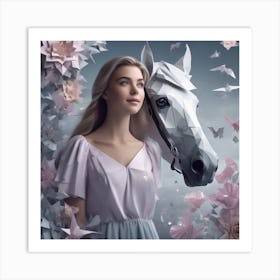 Girl With A Horse 5 Art Print