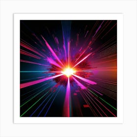 Laser Explosion Glitch Art 21 Art Print