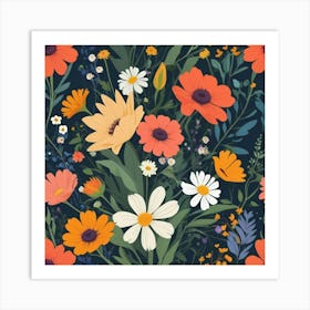 Default Floral Still Life With Wildflowers Art 2 Art Print