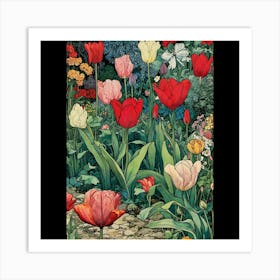 Tulips In The Garden 8 Art Print