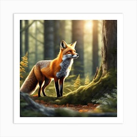 Fox In The Forest 94 Art Print