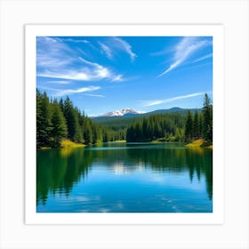 Lake In The Mountains 3 Art Print