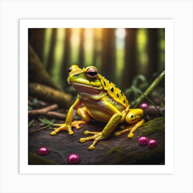 Yellow frog Art Print