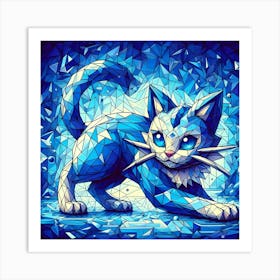 Polygonal Cat 2 Art Print