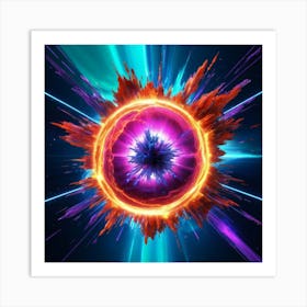 Plasma Explosion Glitch Art 26 Art Print