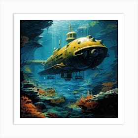 Underwater Submarine Art Print
