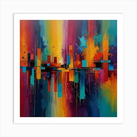 Abstract Cityscape Painting Art Print