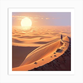 Dune Desert Sunset Art Print