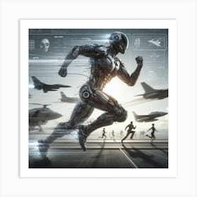 Robot Running 5 Art Print