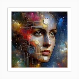 Abstract Of A Woman'S Face 1 Art Print