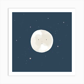 Moon And Stars Art Print