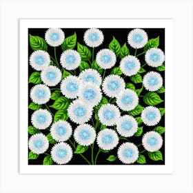 White Chrysanthemums 8 Art Print