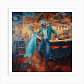 Dancing In The Blues Cafe Art Print