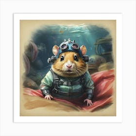 Underwater Hamster 1 Art Print