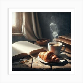 Coffee And Croissants Art Print