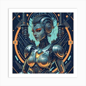 Robot Girl Art Print