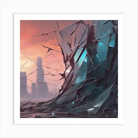 Shattered City 3 Art Print