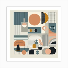 Scandinavian style, Abstract, geometric shapes 3 Art Print