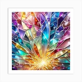 Rainbow Stained Glass Art Art Print