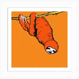 Orange Sloth Art Print