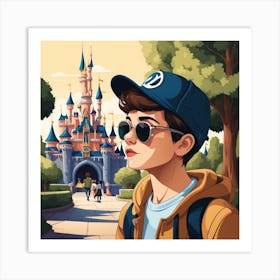 Boy in Disneyland Art Print