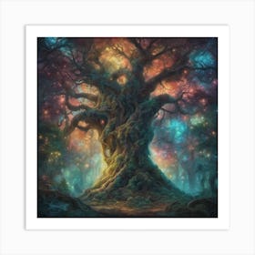 Ethereal Fantasy Forest With Towering Ancient Trees (3) Art Print