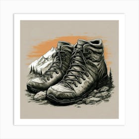 Hiking Boots 2 Art Print