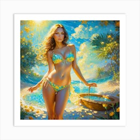 Woman In A Bikini hj Art Print