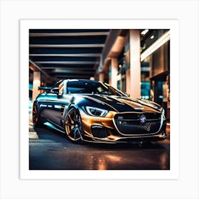 Gold Sports Car Art Print