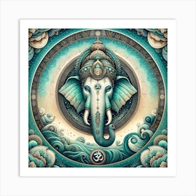 Elephant In The Ocean Art Print