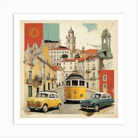 Lisbon Street paintings Art Print