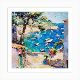 Boat In The Harbor on Mallorca Art Print