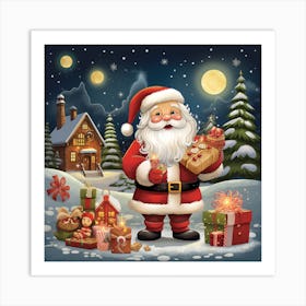 Christmas Santa 4 Art Print