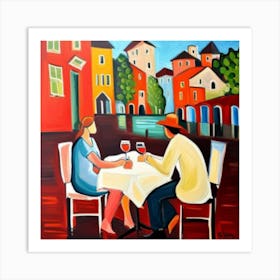 Dinner In Venice Art Print