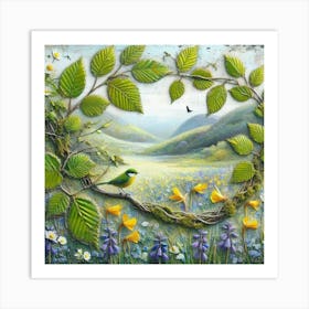 Bird In The Meadow Art Print