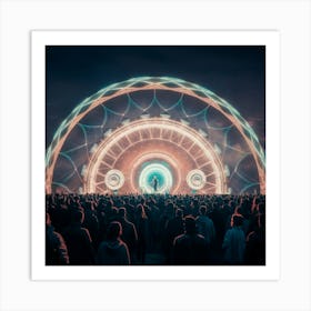 Crowd At A Festival Art Print