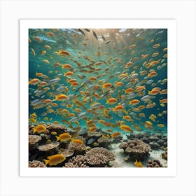 Coral Reef With Fishes Art Print