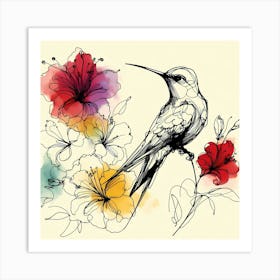 Kolibri Artwork Painting 20 Art Print