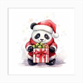 Panda Bear With Gift 1 Art Print