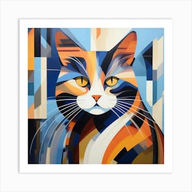 Abstract modernist Cat Art Print