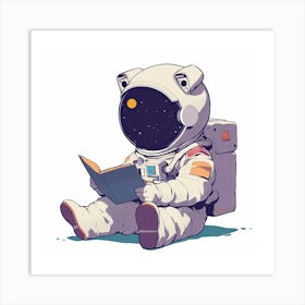 Astronaut Reading A Book 3 Art Print