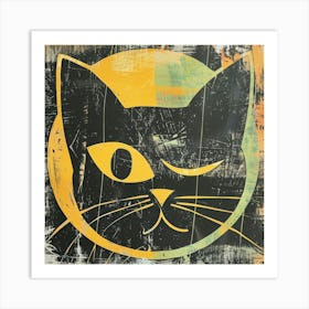 Cat With Yellow Eyes 1 Art Print