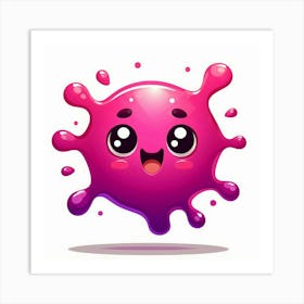 Kawaii Pink Splatter Art Print