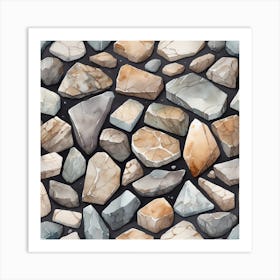 Stone Wall Seamless Pattern 4 Art Print